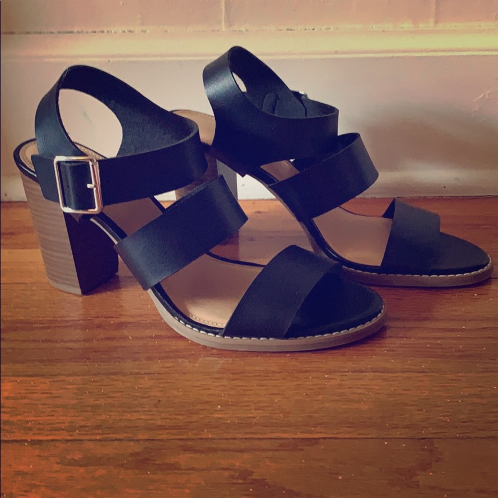 Black and brown heels